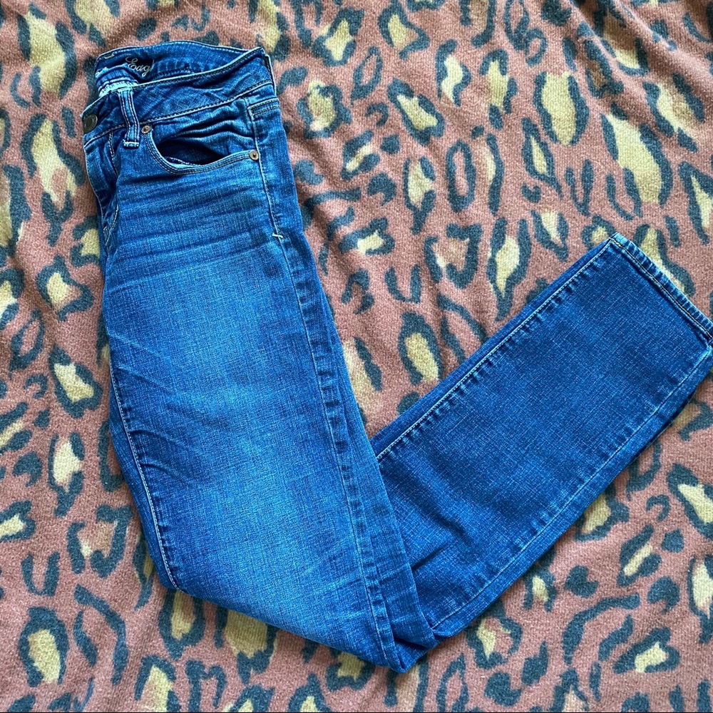 (american eagle) denim straight low rise medium wash jeans